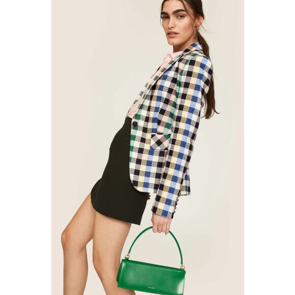 Veronica Beard Cutaway Gingham Checkered Dickey‎ Blazer Jacket Multicolor Size 8 - Picture 1 of 16